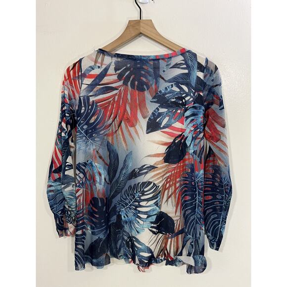 Fuzzi Jean Paul Gaultier Y2K 90s Mesh Top S Italy Maximalist Art Luxury Tropical - Picture 2 of 14